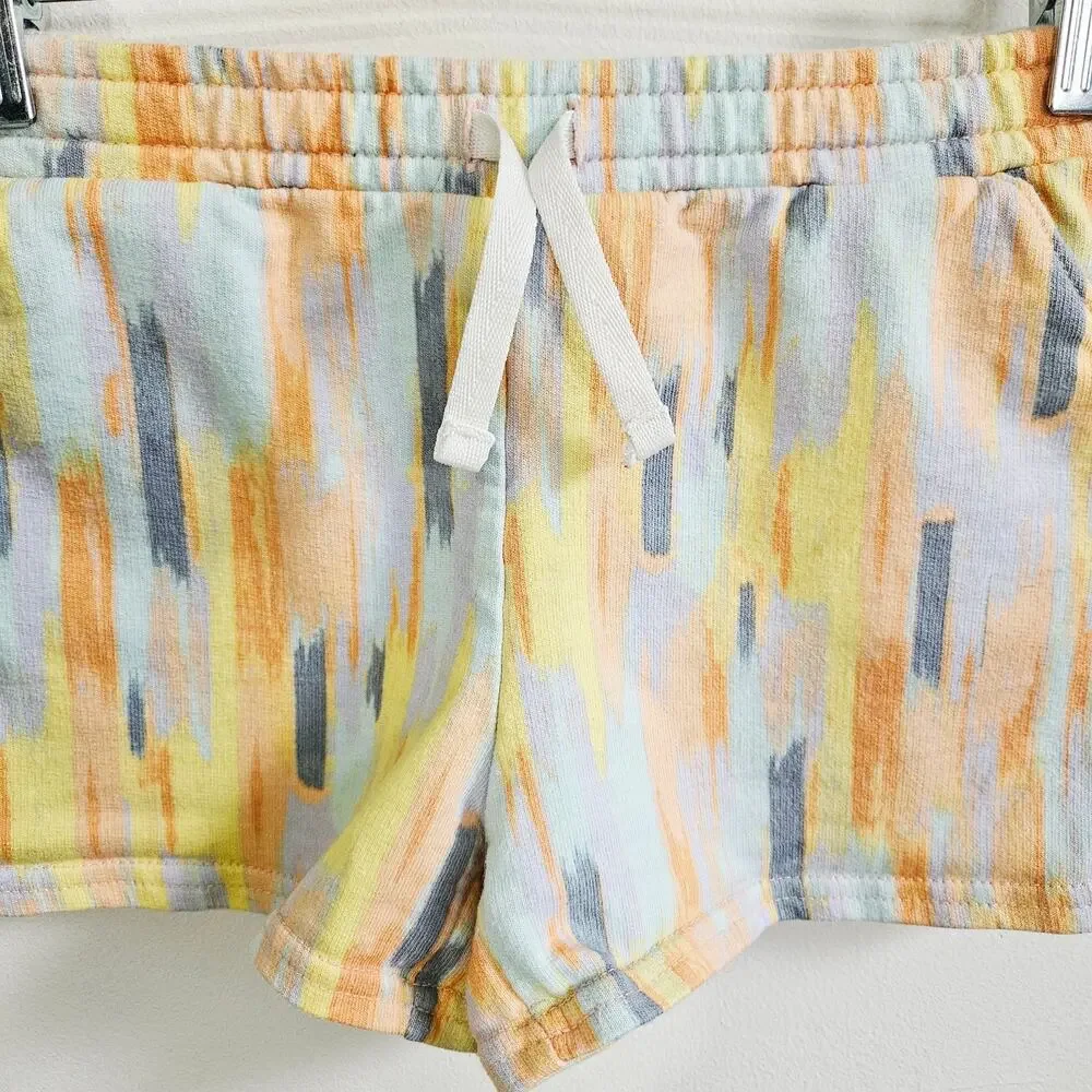 Carters Girls 6/6X Pull On Casual Shorts Yellow Orange Abstract Stripe Cotton